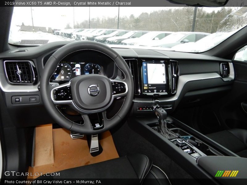 Crystal White Metallic / Charcoal 2019 Volvo XC60 T5 AWD R-Design