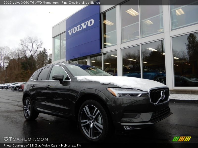 Pine Grey Metallic / Blonde 2019 Volvo XC60 T6 AWD Momentum