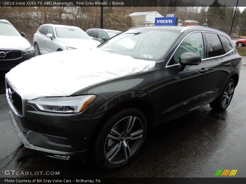 Pine Grey Metallic / Blonde 2019 Volvo XC60 T6 AWD Momentum