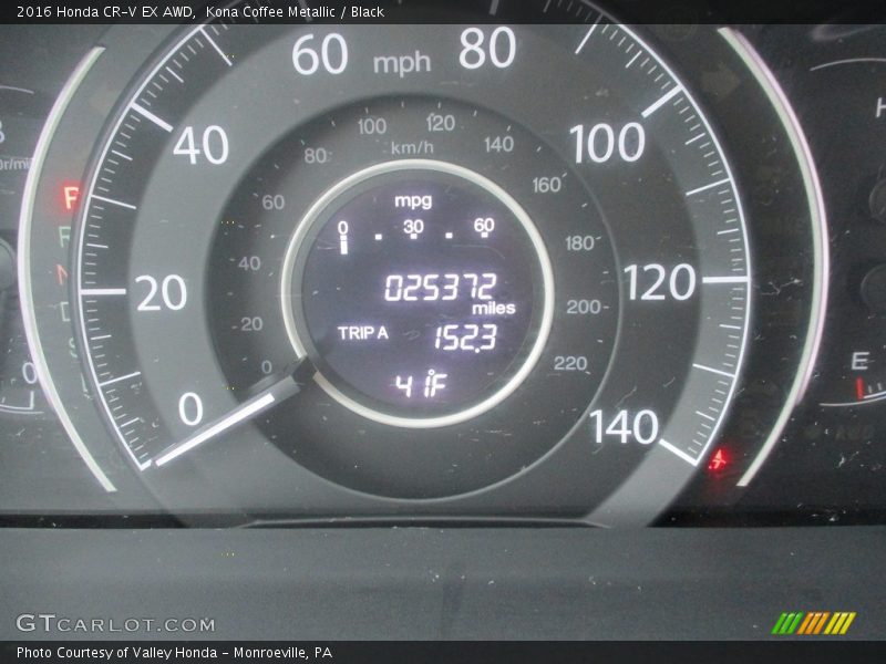 Kona Coffee Metallic / Black 2016 Honda CR-V EX AWD