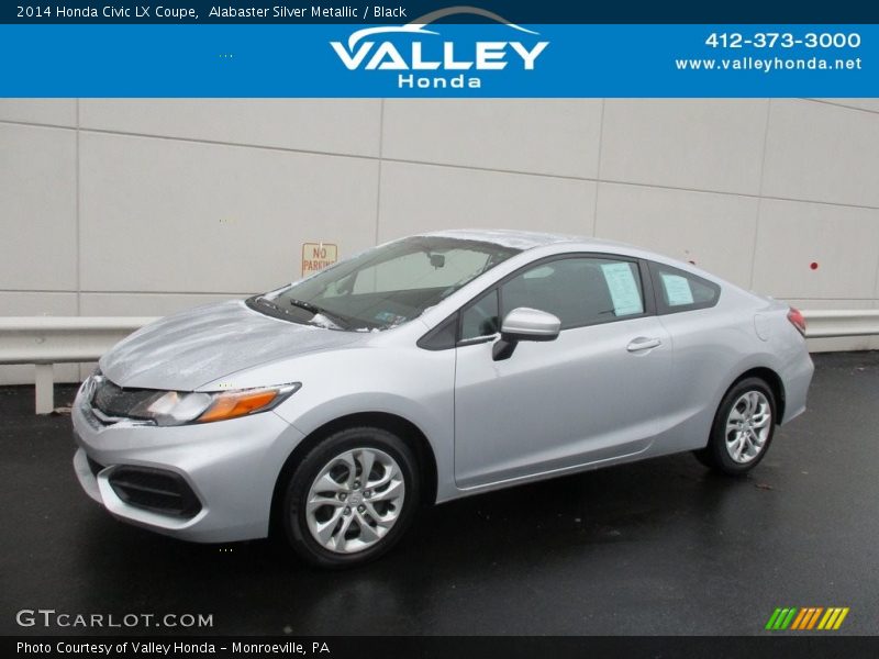 Alabaster Silver Metallic / Black 2014 Honda Civic LX Coupe