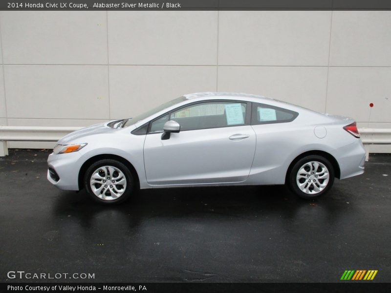Alabaster Silver Metallic / Black 2014 Honda Civic LX Coupe