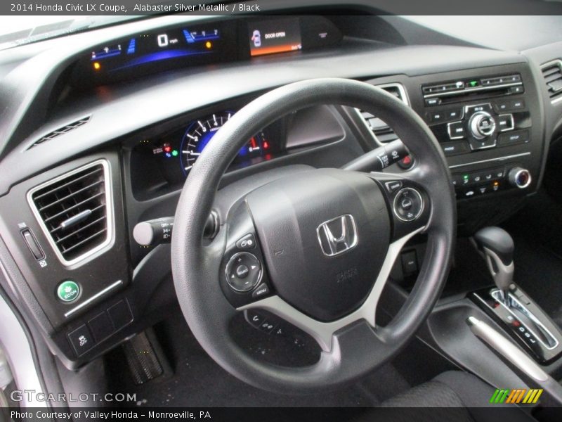 Alabaster Silver Metallic / Black 2014 Honda Civic LX Coupe