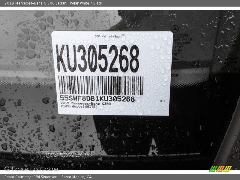 Polar White / Black 2019 Mercedes-Benz C 300 Sedan