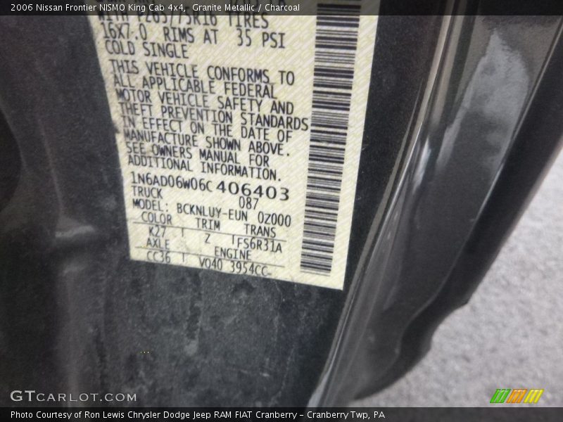 Granite Metallic / Charcoal 2006 Nissan Frontier NISMO King Cab 4x4