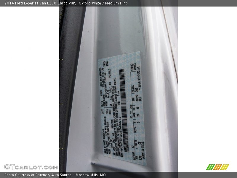 Oxford White / Medium Flint 2014 Ford E-Series Van E250 Cargo Van
