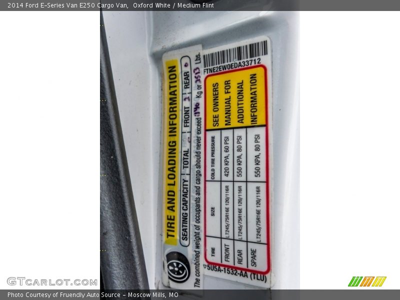 Oxford White / Medium Flint 2014 Ford E-Series Van E250 Cargo Van