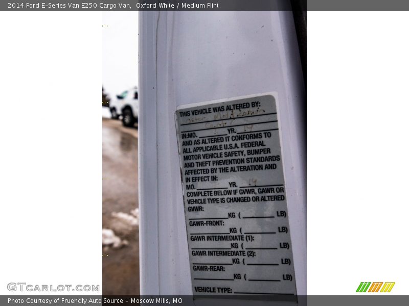 Oxford White / Medium Flint 2014 Ford E-Series Van E250 Cargo Van