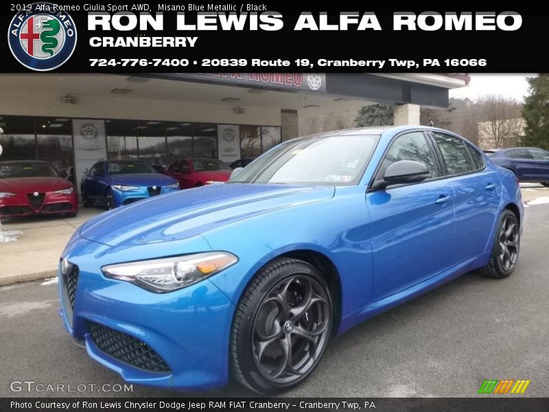 Misano Blue Metallic / Black 2019 Alfa Romeo Giulia Sport AWD
