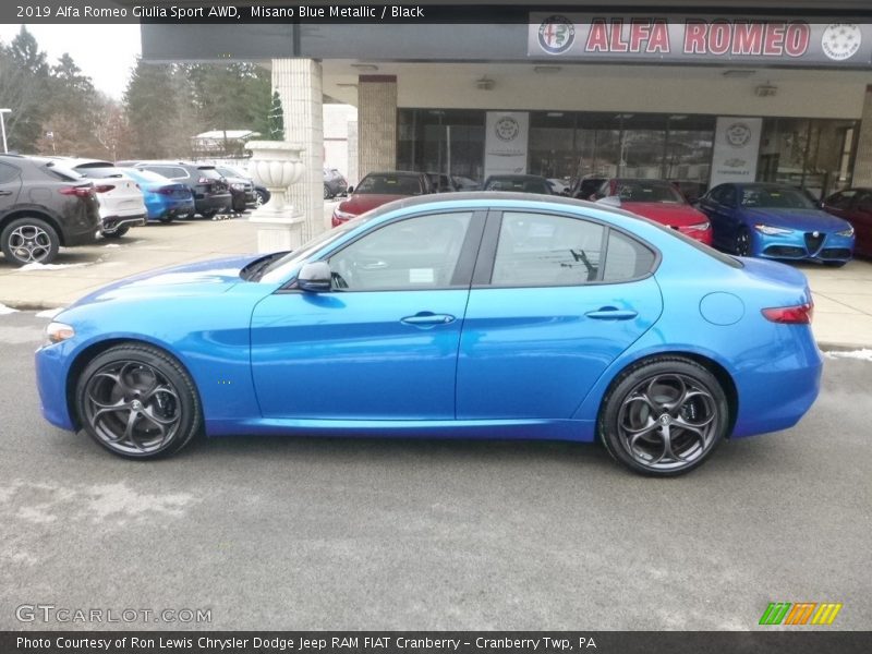 Misano Blue Metallic / Black 2019 Alfa Romeo Giulia Sport AWD