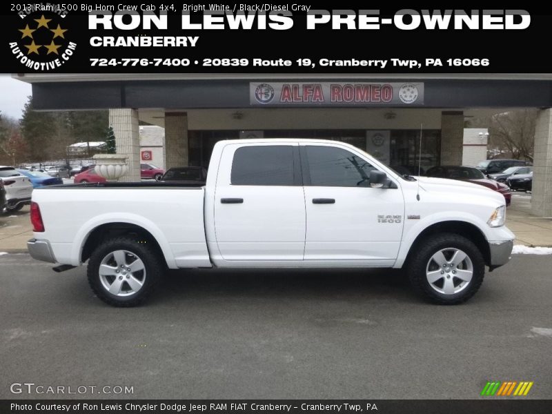 Bright White / Black/Diesel Gray 2013 Ram 1500 Big Horn Crew Cab 4x4