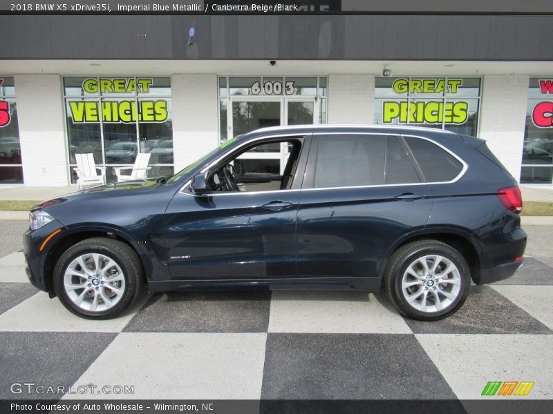 Imperial Blue Metallic / Canberra Beige/Black 2018 BMW X5 xDrive35i