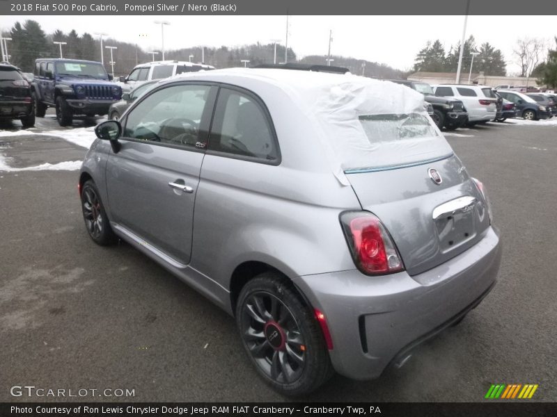 Pompei Silver / Nero (Black) 2018 Fiat 500 Pop Cabrio