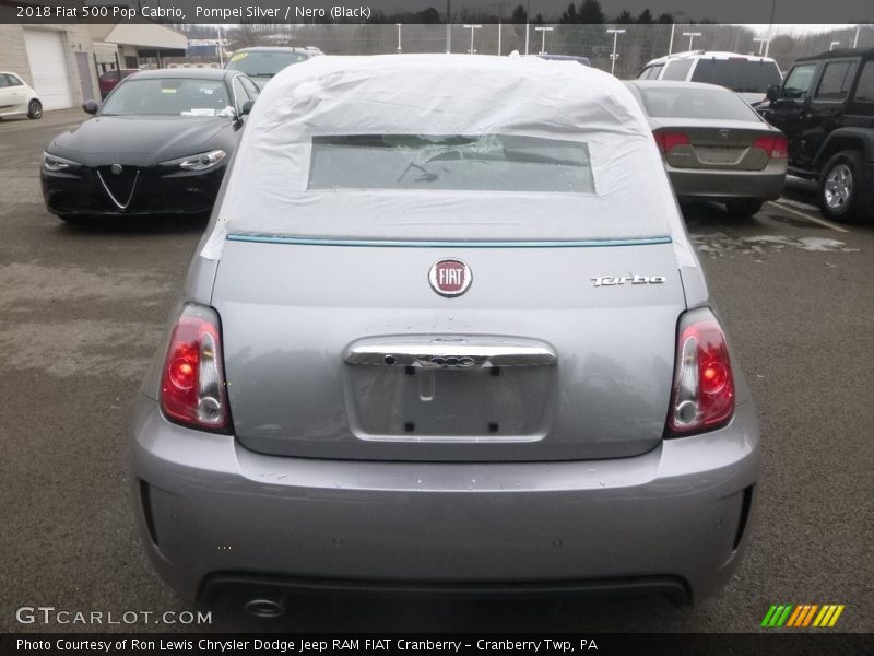 Pompei Silver / Nero (Black) 2018 Fiat 500 Pop Cabrio