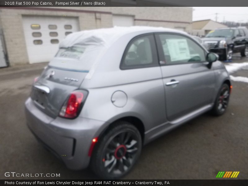 Pompei Silver / Nero (Black) 2018 Fiat 500 Pop Cabrio