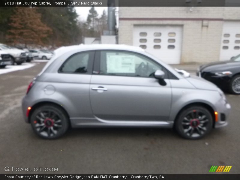 Pompei Silver / Nero (Black) 2018 Fiat 500 Pop Cabrio
