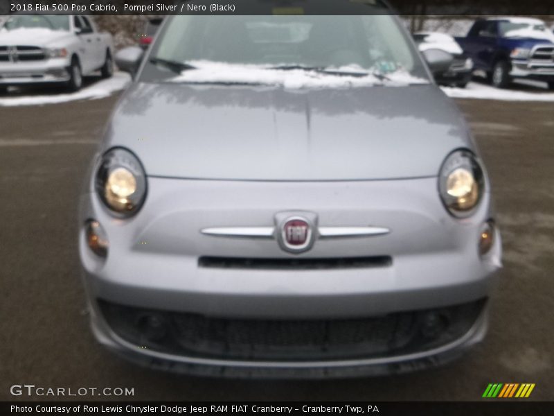 Pompei Silver / Nero (Black) 2018 Fiat 500 Pop Cabrio