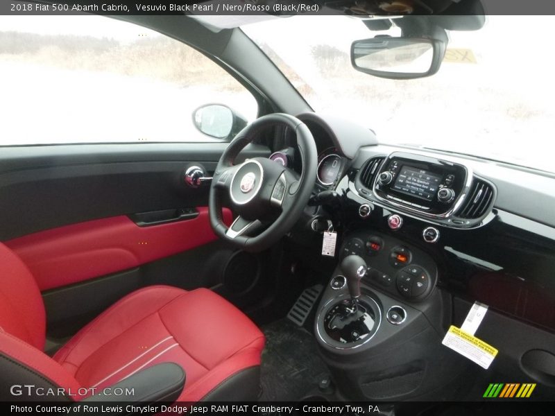  2018 500 Abarth Cabrio Nero/Rosso (Black/Red) Interior