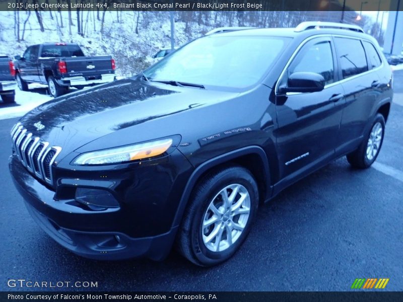 Brilliant Black Crystal Pearl / Black/Light Frost Beige 2015 Jeep Cherokee Latitude 4x4