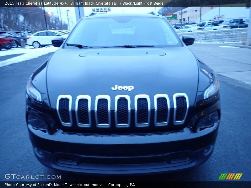 Brilliant Black Crystal Pearl / Black/Light Frost Beige 2015 Jeep Cherokee Latitude 4x4