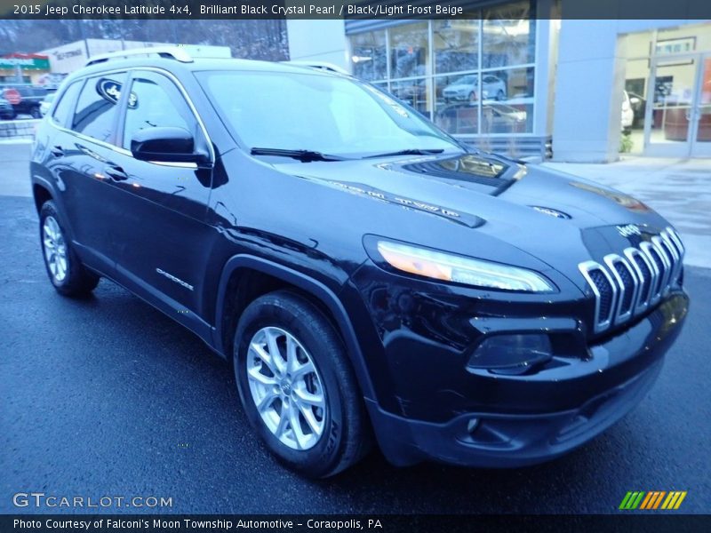 Brilliant Black Crystal Pearl / Black/Light Frost Beige 2015 Jeep Cherokee Latitude 4x4