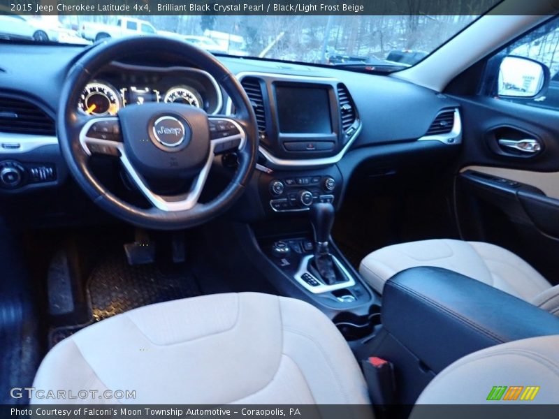Brilliant Black Crystal Pearl / Black/Light Frost Beige 2015 Jeep Cherokee Latitude 4x4