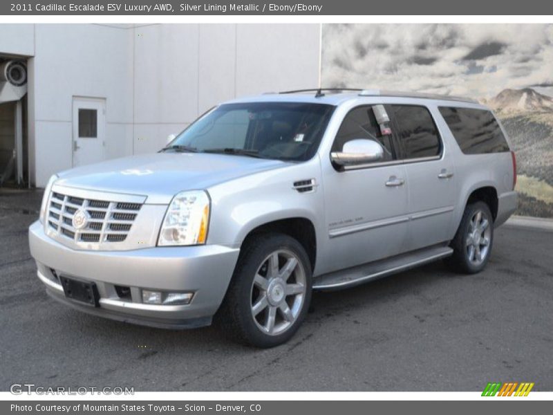 Silver Lining Metallic / Ebony/Ebony 2011 Cadillac Escalade ESV Luxury AWD