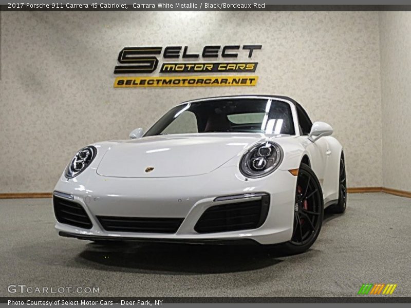 Carrara White Metallic / Black/Bordeaux Red 2017 Porsche 911 Carrera 4S Cabriolet