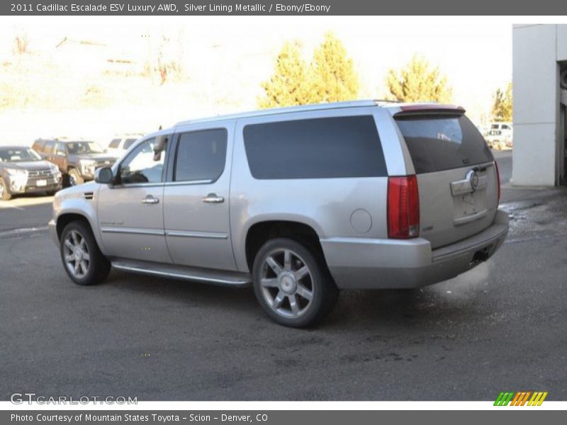 Silver Lining Metallic / Ebony/Ebony 2011 Cadillac Escalade ESV Luxury AWD