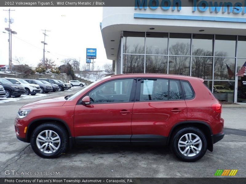 Wild Cherry Metallic / Black 2012 Volkswagen Tiguan S