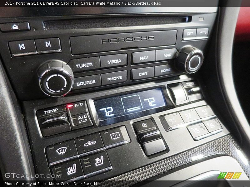 Carrara White Metallic / Black/Bordeaux Red 2017 Porsche 911 Carrera 4S Cabriolet