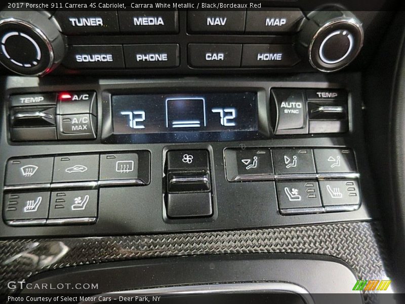 Carrara White Metallic / Black/Bordeaux Red 2017 Porsche 911 Carrera 4S Cabriolet