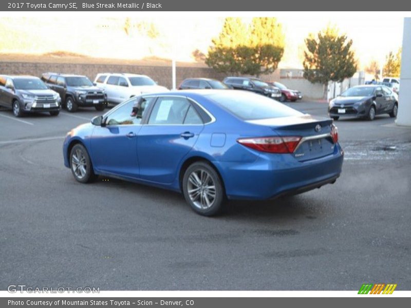 Blue Streak Metallic / Black 2017 Toyota Camry SE