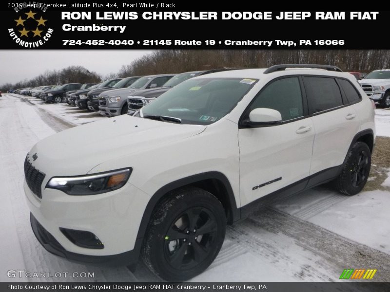 Pearl White / Black 2019 Jeep Cherokee Latitude Plus 4x4
