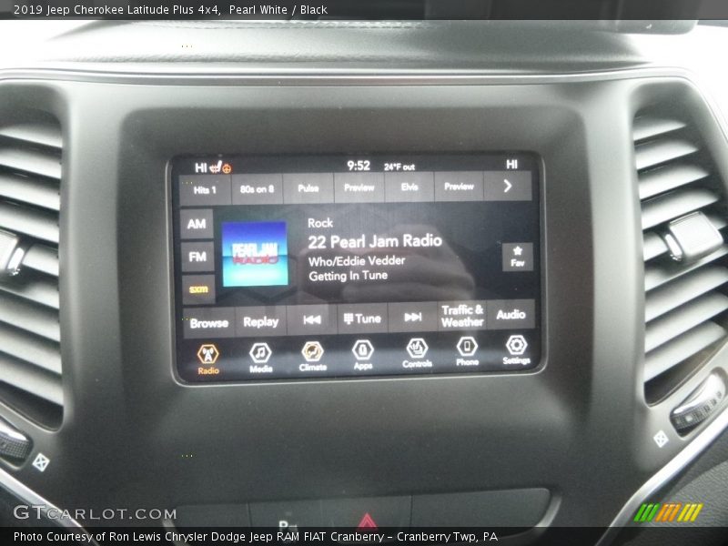 Pearl White / Black 2019 Jeep Cherokee Latitude Plus 4x4