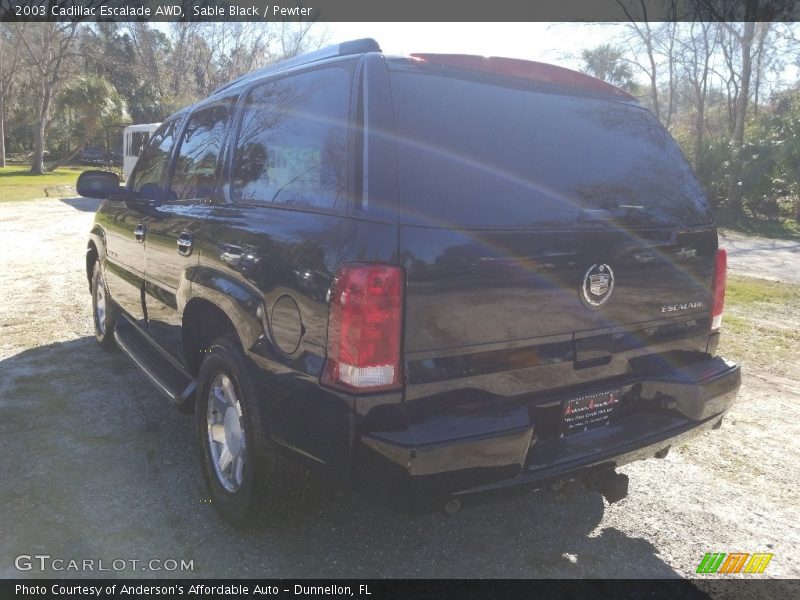 Sable Black / Pewter 2003 Cadillac Escalade AWD