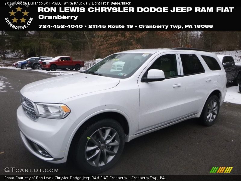 White Knuckle / Light Frost Beige/Black 2019 Dodge Durango SXT AWD