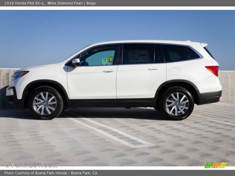 White Diamond Pearl / Beige 2019 Honda Pilot EX-L