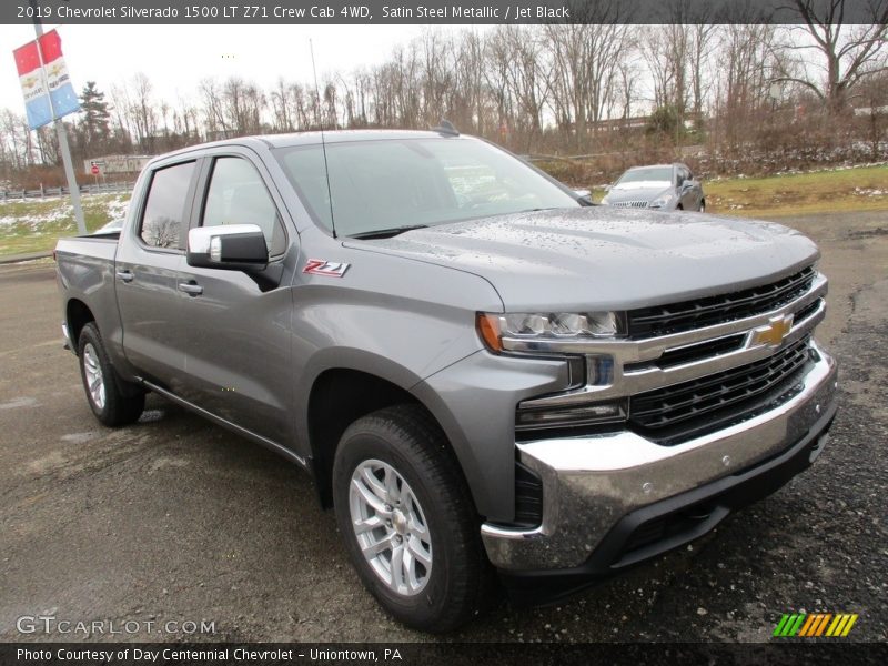 Satin Steel Metallic / Jet Black 2019 Chevrolet Silverado 1500 LT Z71 Crew Cab 4WD
