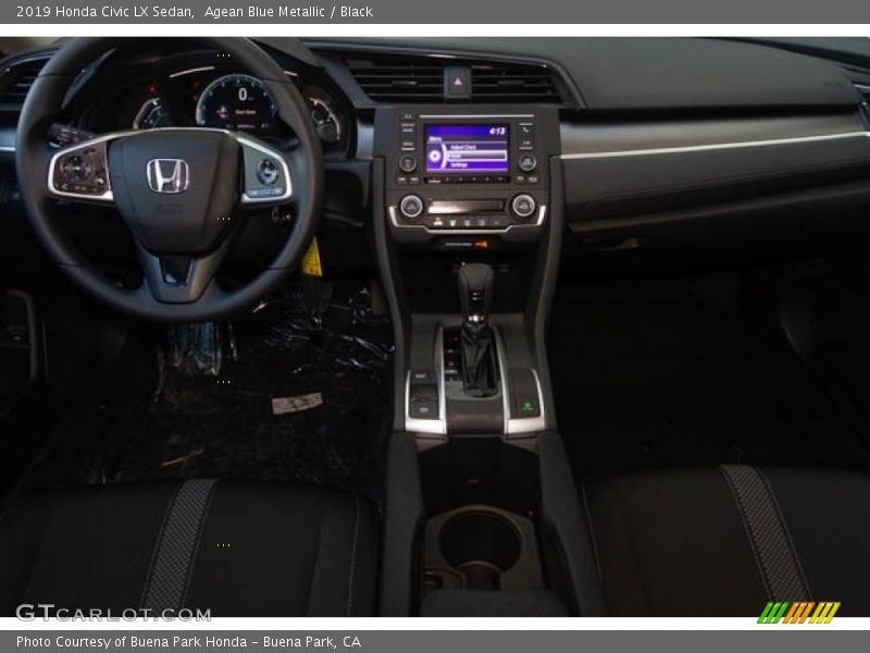 Agean Blue Metallic / Black 2019 Honda Civic LX Sedan