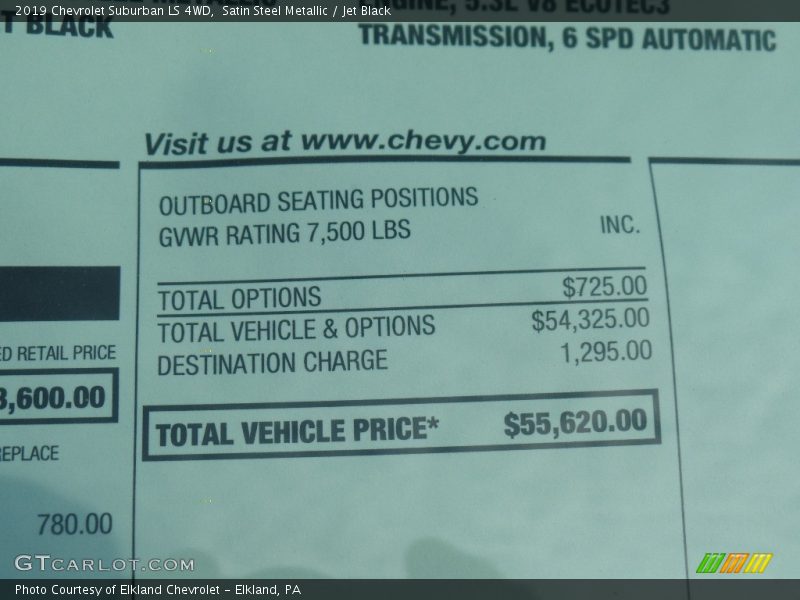 Satin Steel Metallic / Jet Black 2019 Chevrolet Suburban LS 4WD