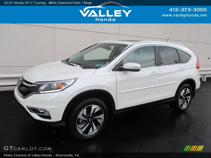 White Diamond Pearl / Beige 2015 Honda CR-V Touring