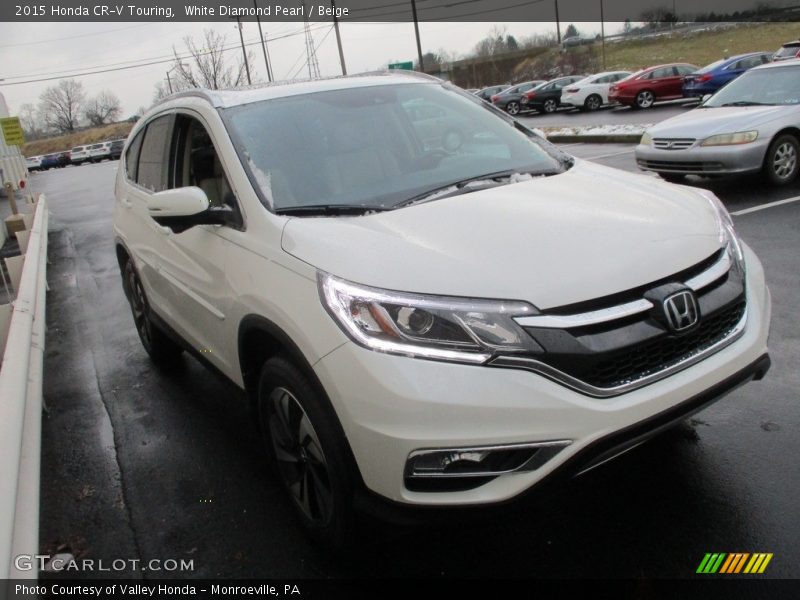 White Diamond Pearl / Beige 2015 Honda CR-V Touring