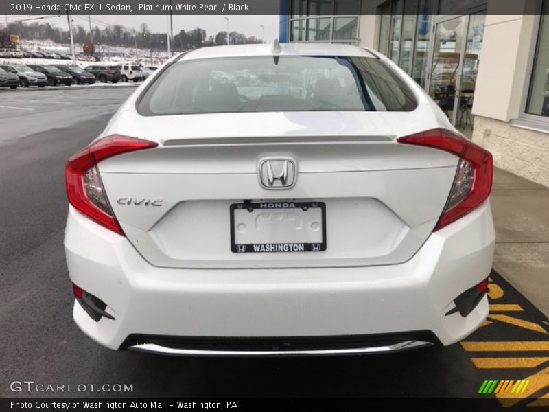 Platinum White Pearl / Black 2019 Honda Civic EX-L Sedan
