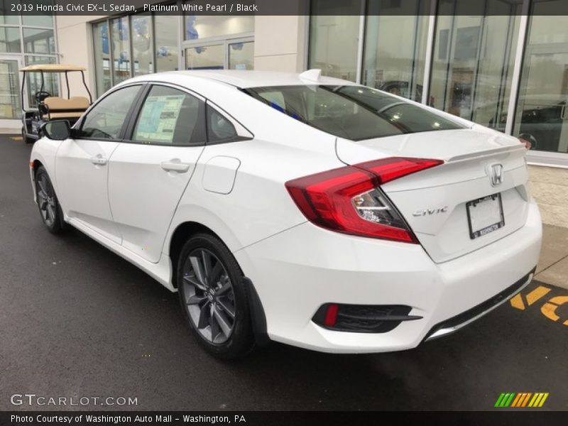 Platinum White Pearl / Black 2019 Honda Civic EX-L Sedan