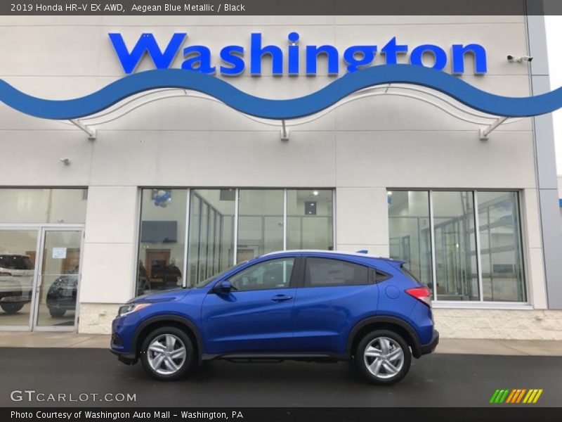 Aegean Blue Metallic / Black 2019 Honda HR-V EX AWD