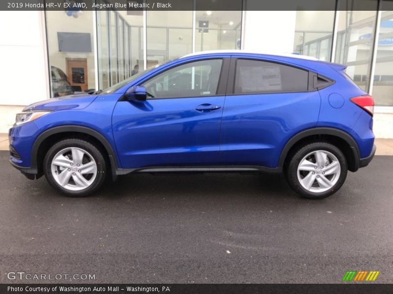 Aegean Blue Metallic / Black 2019 Honda HR-V EX AWD