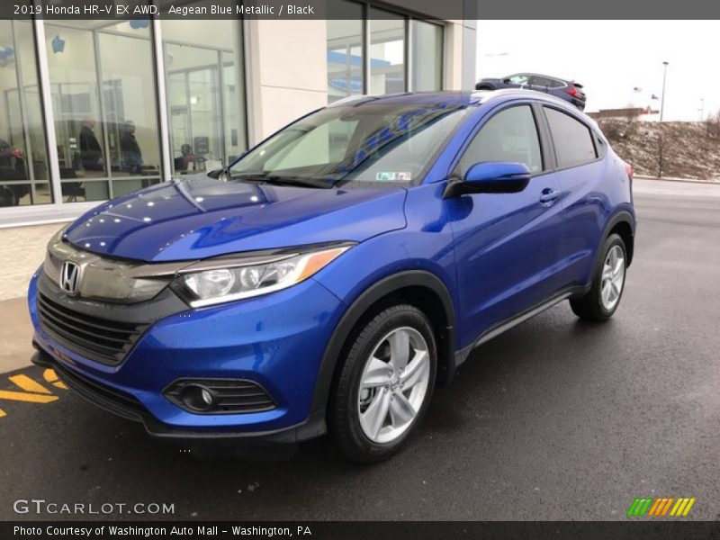 Aegean Blue Metallic / Black 2019 Honda HR-V EX AWD