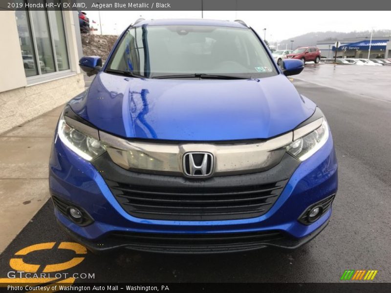 Aegean Blue Metallic / Black 2019 Honda HR-V EX AWD