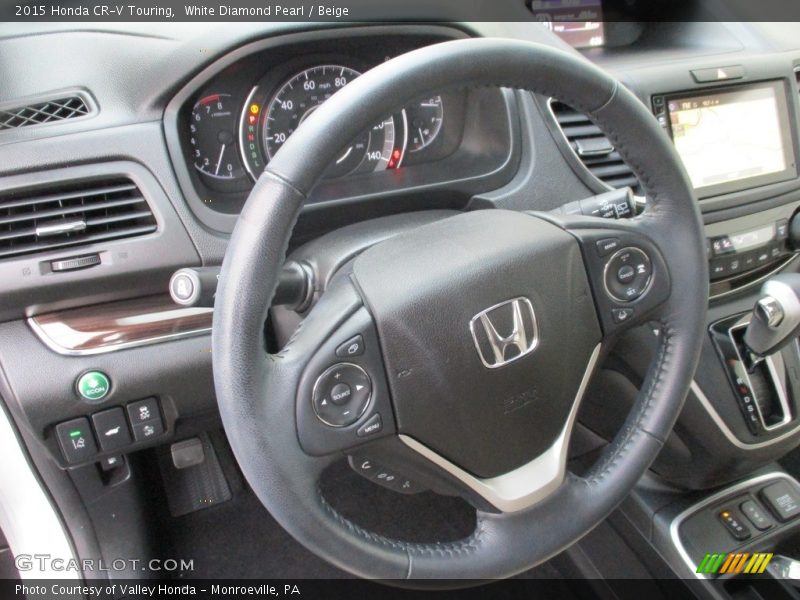 White Diamond Pearl / Beige 2015 Honda CR-V Touring